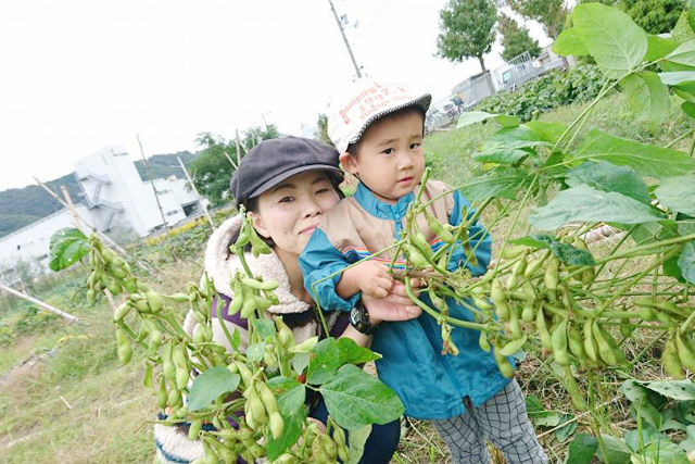 畑で朝ごはんの写真1