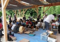 元気村かみくげ化石発掘体験コーナー